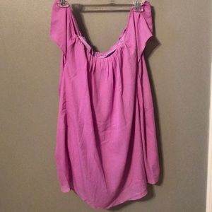 Purple off-the-shoulder dress